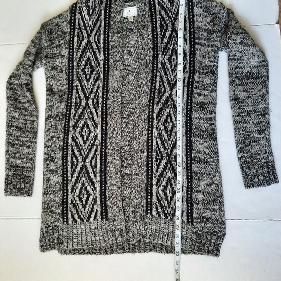 RUBY Moon Wool Blend Knit Cardigan Open Front Black & Gray Small - Picture 4 of 6